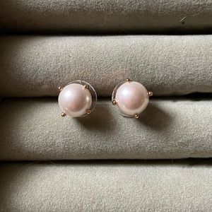 Kate Spade rose gold and pink pearl earrings